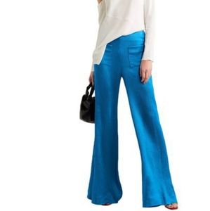 Hellessy Blue Silk High Waist Wide Leg Pants Sz. 0